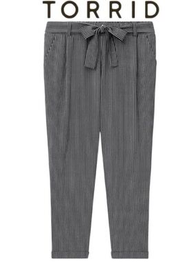 3X TORRID  Pull On High Rise Crepe Ankle Pants with Tie Belt